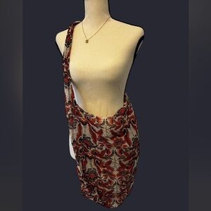 Free People Orange and Black Patterned Tote